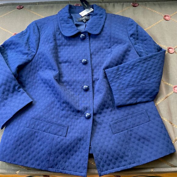 Talbots Jacket Cotton Blend Navy Plus (14W) NWT - Picture 5 of 9
